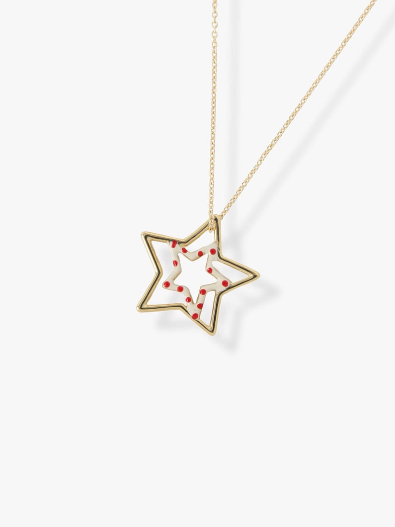 Star Enamel Red and White Dotted Necklace | ネックレス 詳細画像 gold 1