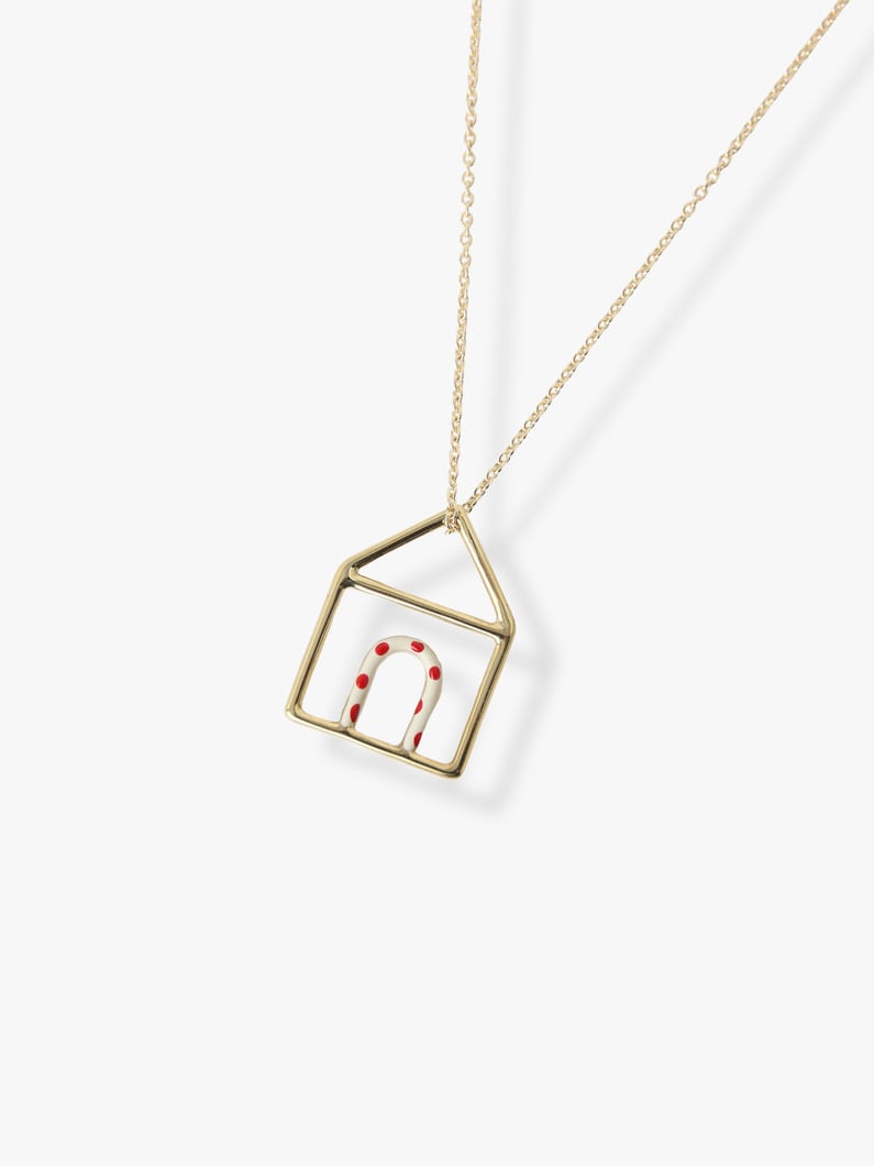 House Enamel Red and White Dotted Necklace 詳細画像 gold 1