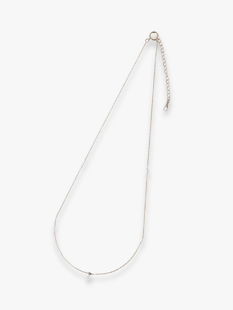 ダイヤモンド トップ アコヤパール ネックレス 詳細画像 yellow gold 3