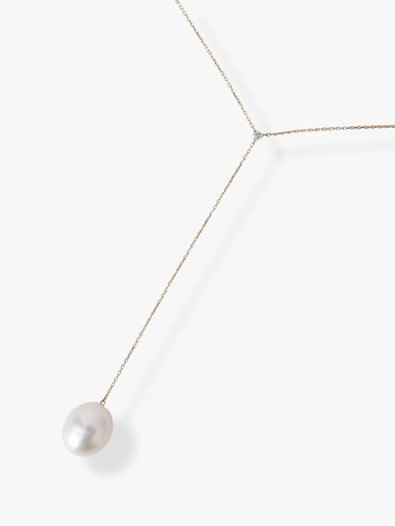 パール＆ダイヤモンド チェーンネックレス 詳細画像 yellow gold 1