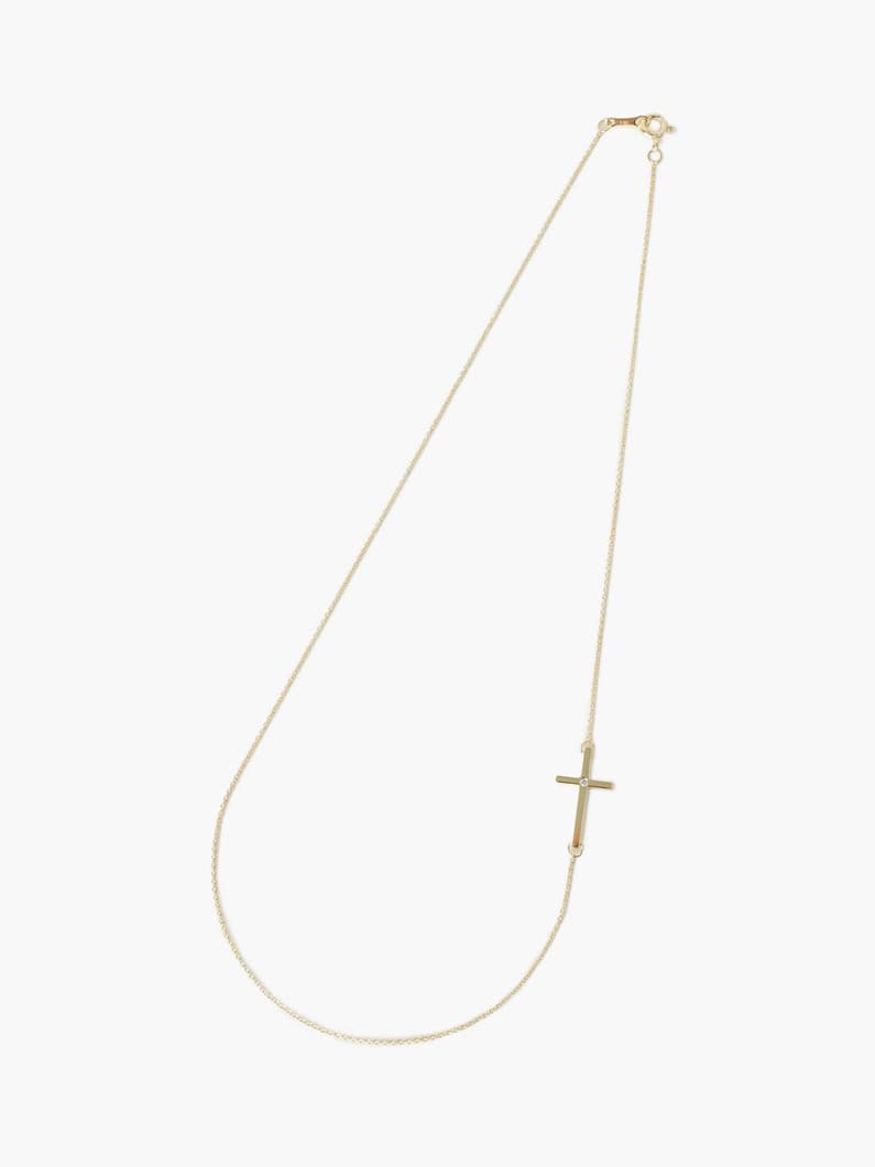 サイドクロスチャーム ダイヤモンド ネックレス 詳細画像 yellow gold 4