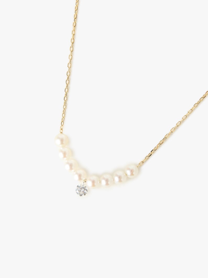 Baby Akoya Pearls＆Round Diamond Necklace 詳細画像 yellow gold 1