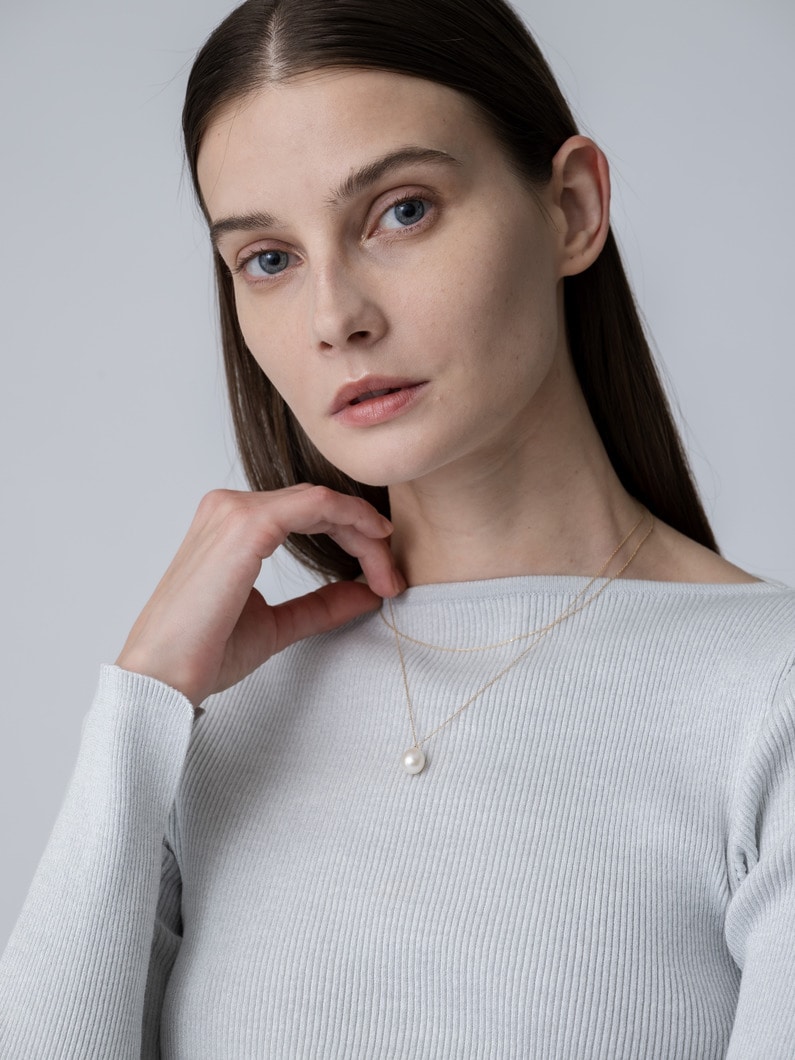 ダブル チェーン パールネックレス 詳細画像 yellow gold 2