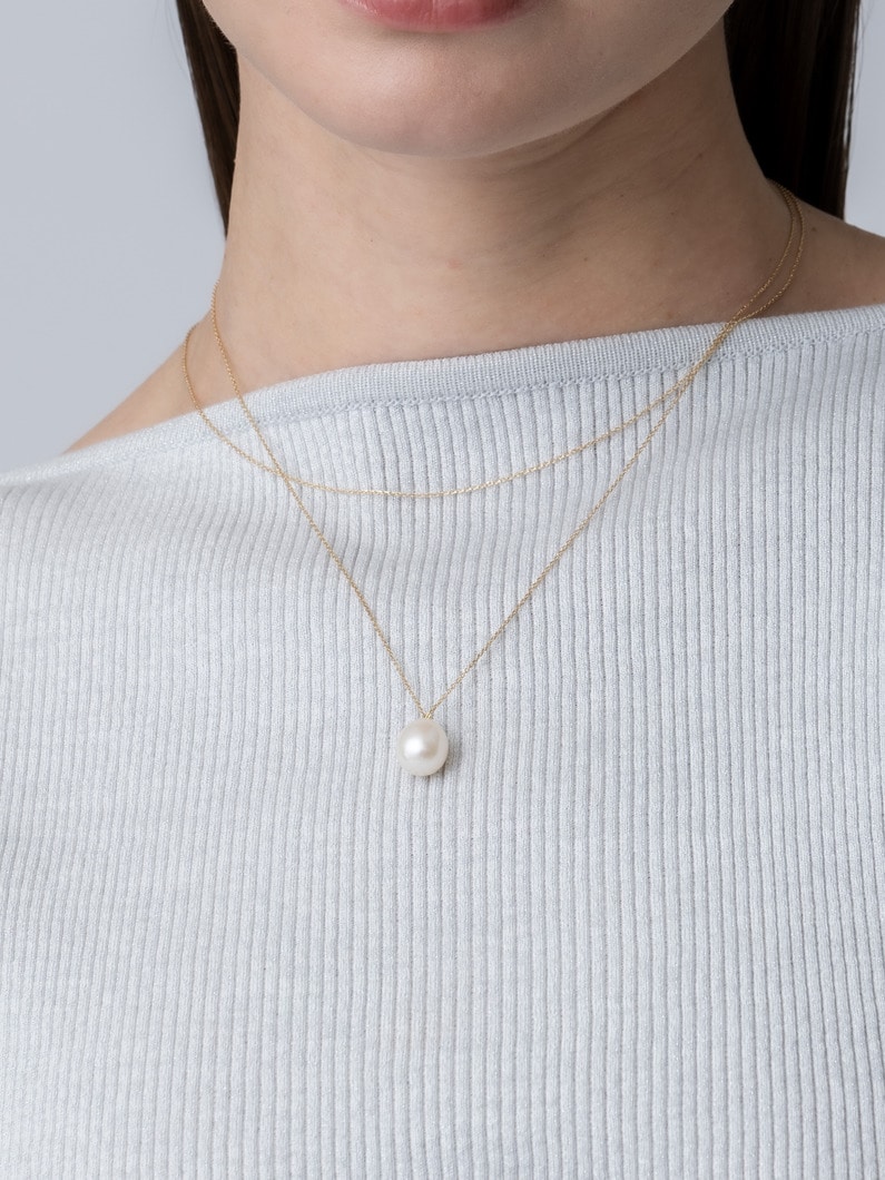ダブル チェーン パールネックレス 詳細画像 yellow gold 3