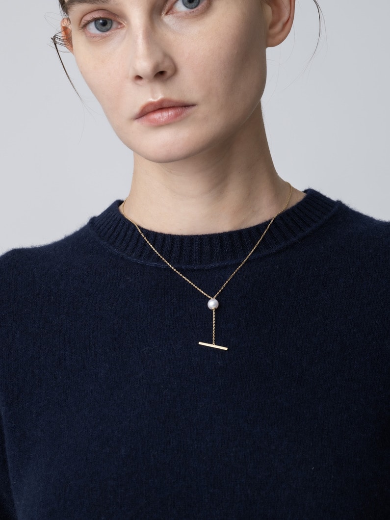 パール スライダーバー ネックレス 詳細画像 yellow gold 2