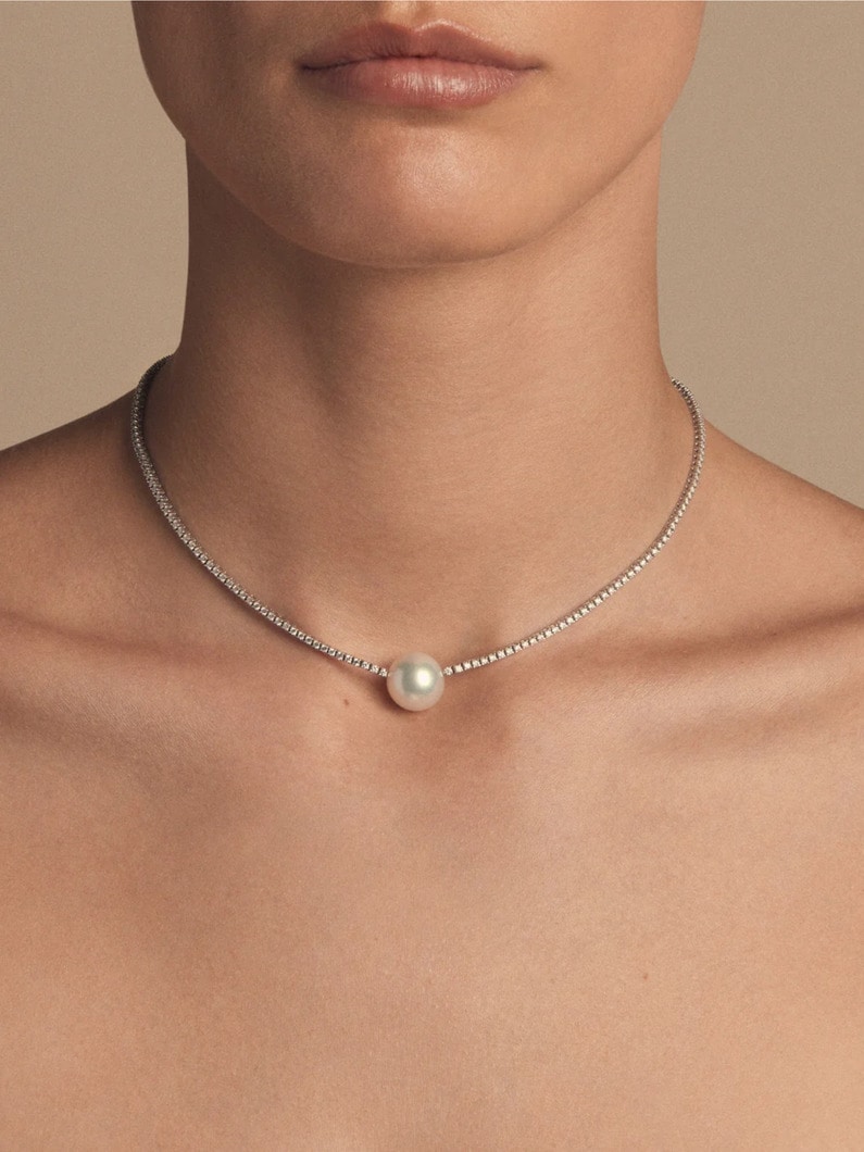 サウス シーパール ダイヤモンド ソリテール ネックレス 詳細画像 white gold 2