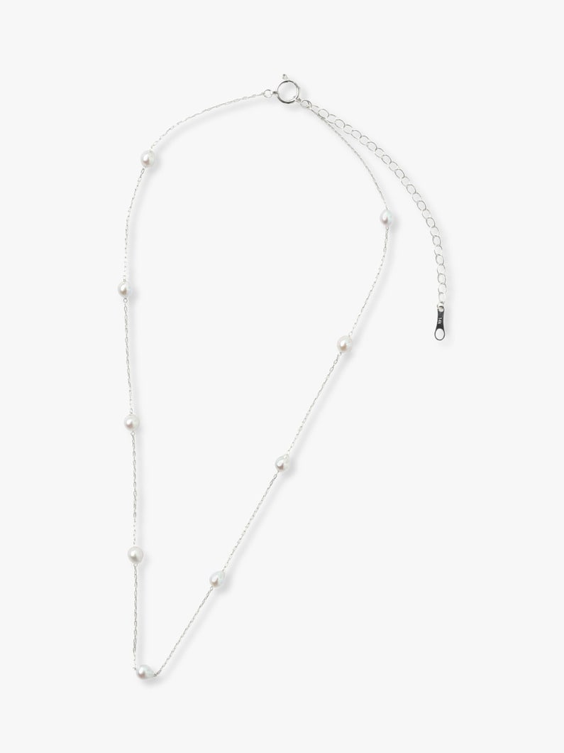 Akoya Gray Pearl Adjustable Chain Necklace (white gold) 詳細画像 white gold 2