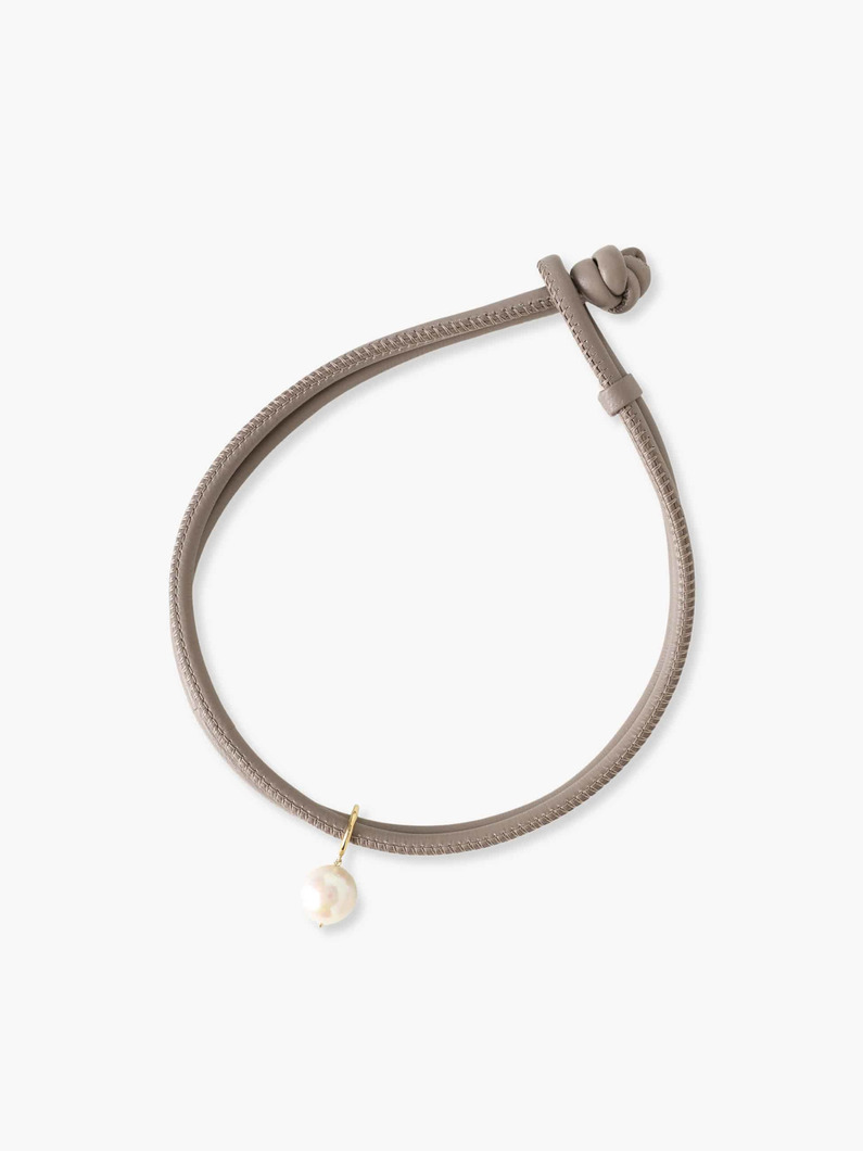 トープ レザー パールチャーム ネックレス 詳細画像 yellow gold 3