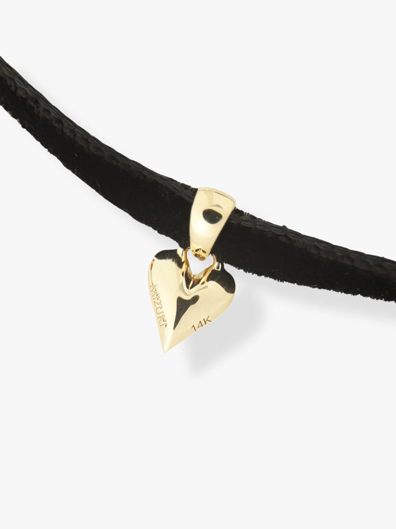 Heart Diamond Charm Velvet Necklace 詳細画像 yellow gold 1