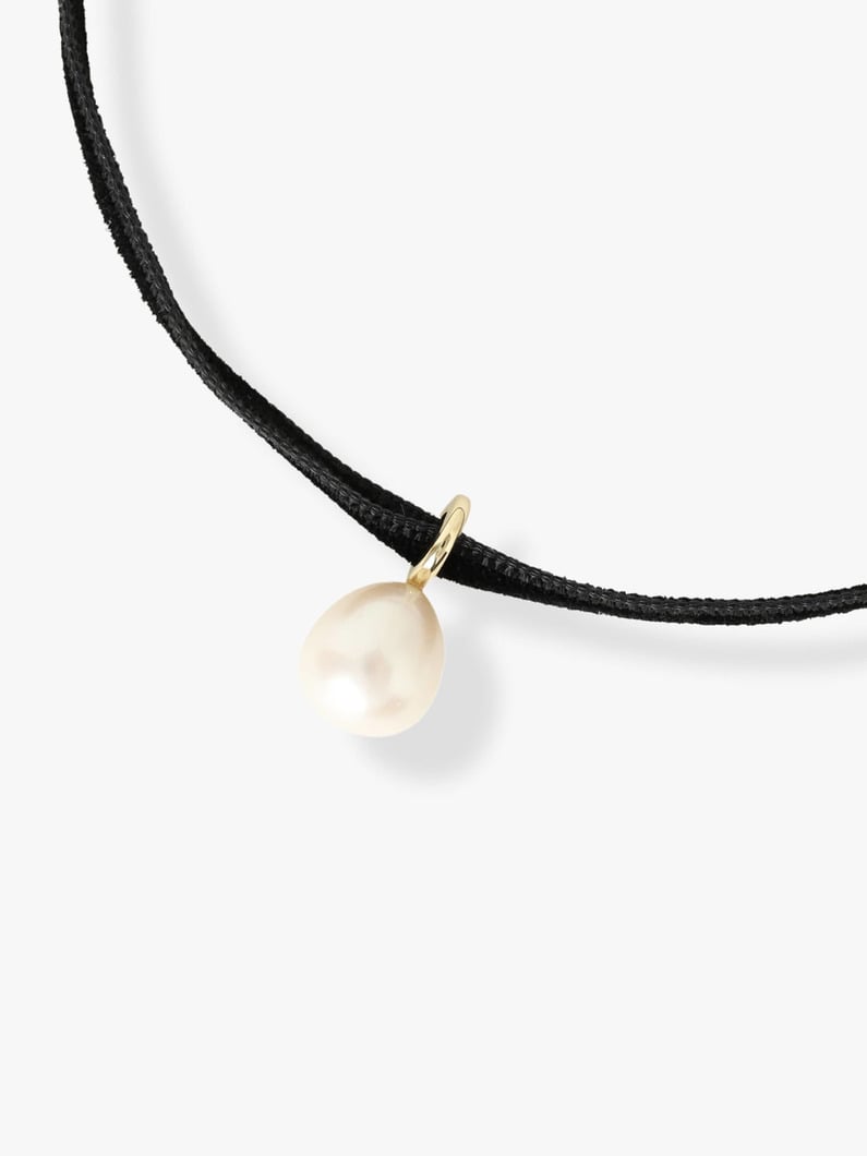 Pearl Diamond Charm Velvet Necklace 詳細画像 yellow gold 1