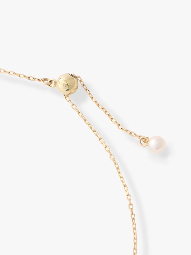 Adjustable Single Akoya Pearl Slider Necklace (Pre-order) 詳細画像 yellow gold 2