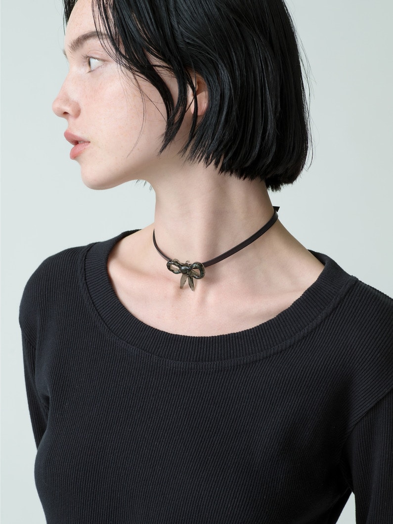 Small Lazo Glass Belt Necklace 詳細画像 gray 2