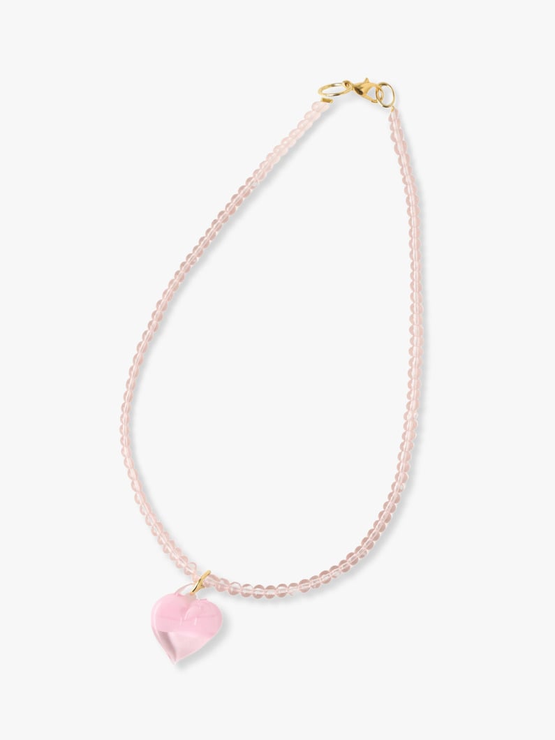 Heart Glass Necklace 詳細画像 pink 2