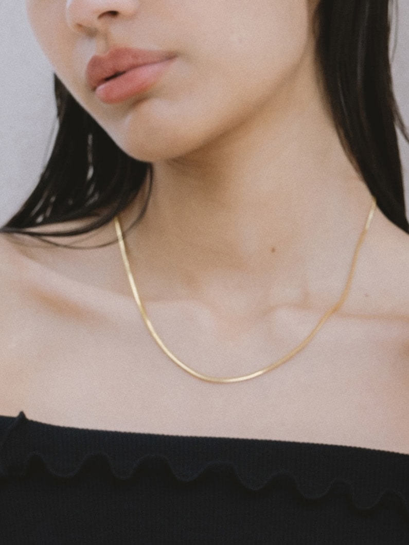 ヘリンボーン スネークチェーン ネックレス（3mm/18inch） 詳細画像 yellow gold 3