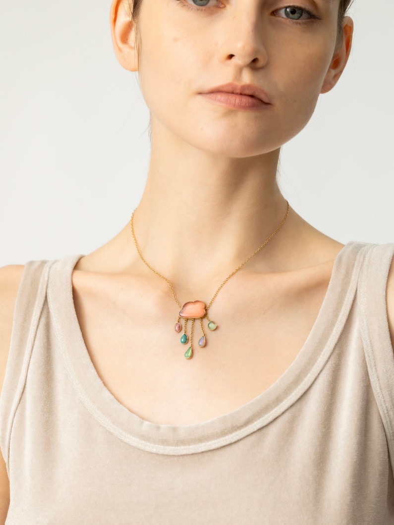 クラウド＆レイン チェーン ネックレス（ライトピンク） 詳細画像 light pink 1