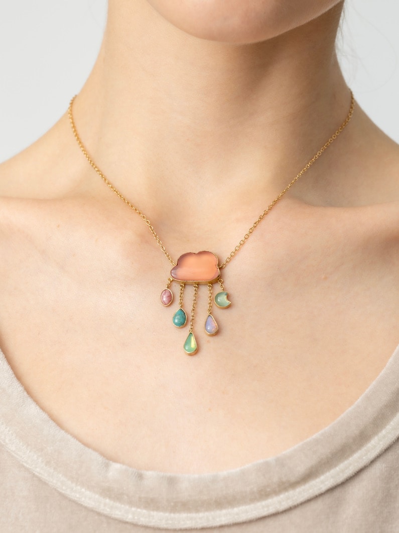 クラウド＆レイン チェーン ネックレス（ライトピンク） 詳細画像 light pink 2