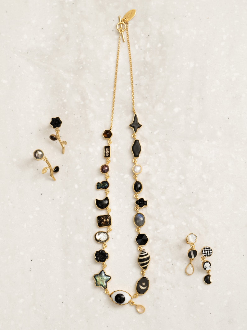 アイ ティアドロップチャーム ネックレス 詳細画像 black 3