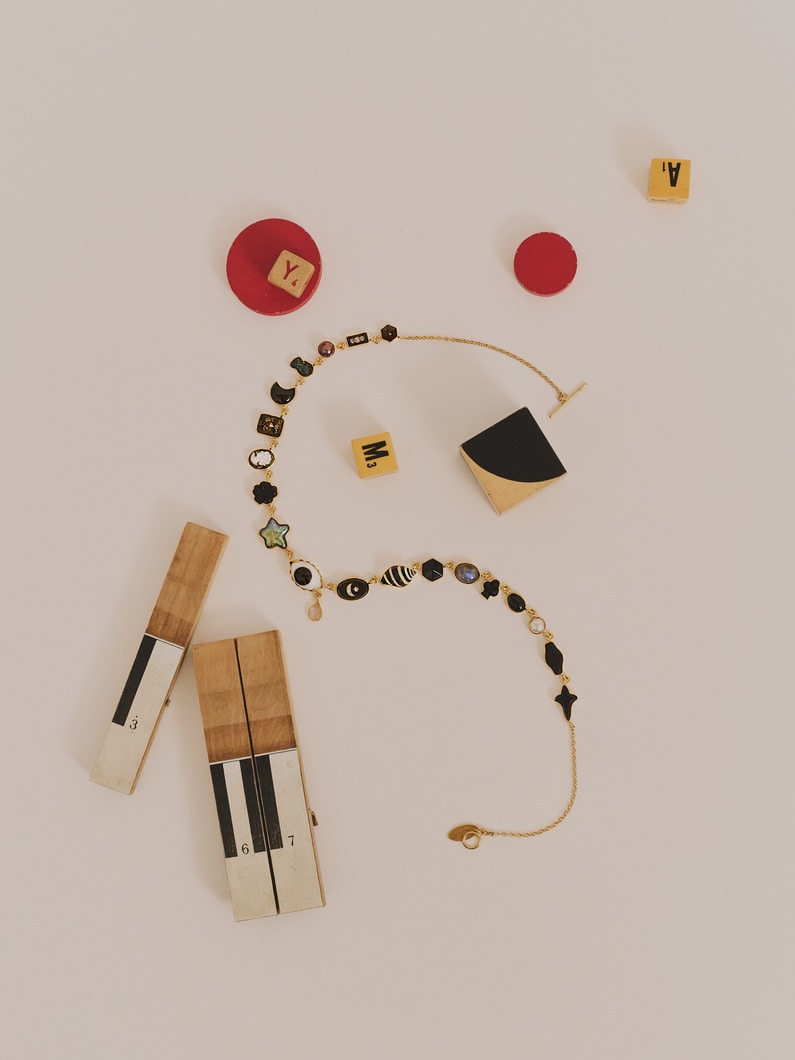 アイ ティアドロップチャーム ネックレス 詳細画像 black 4