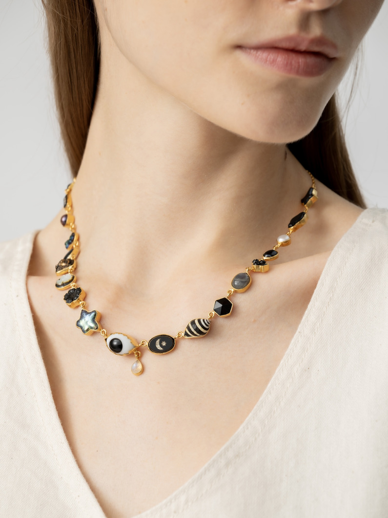 アイ ティアドロップチャーム ネックレス 詳細画像 black 2