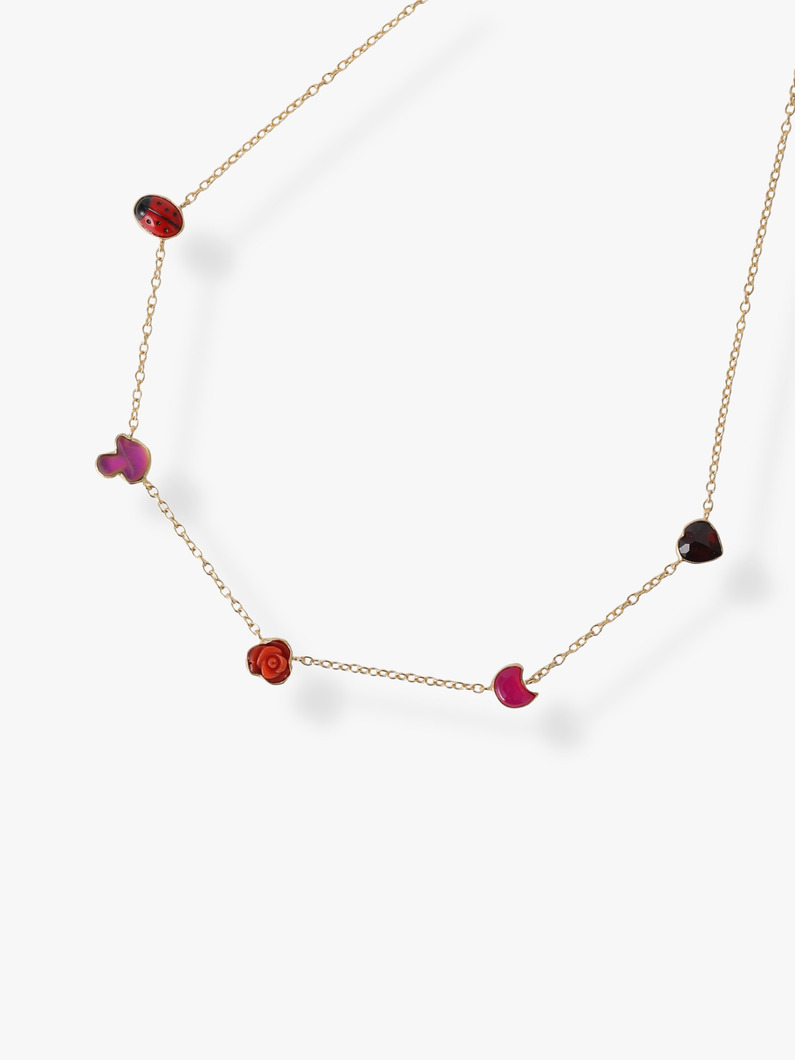 ファイブミニチャーム ネックレス（レッド） 詳細画像 red 1