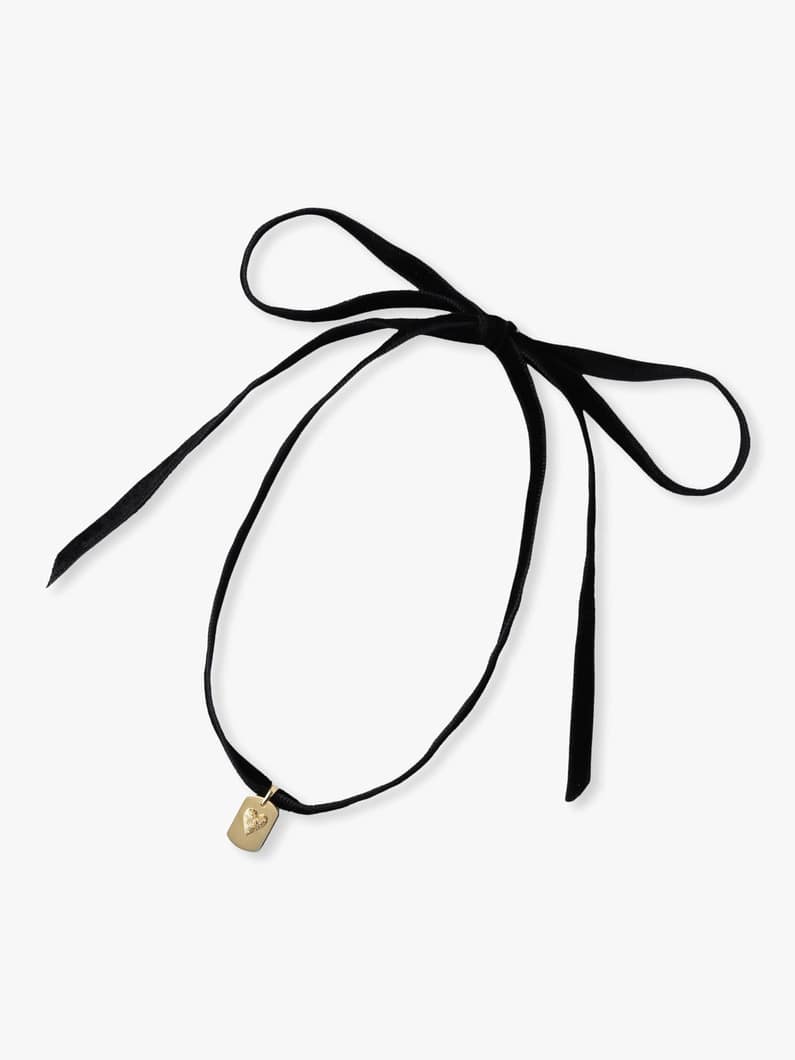 スモールハートタグ ベルベットネックレス 詳細画像 yellow gold 1