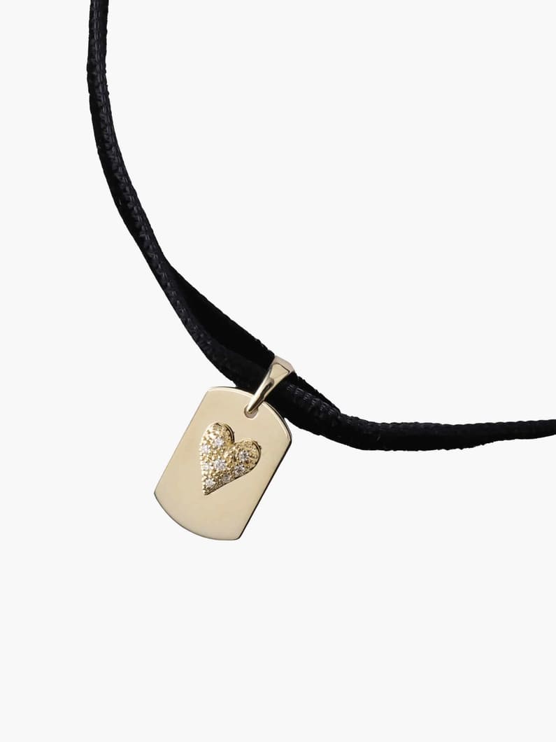 スモールハートタグ ベルベットネックレス 詳細画像 yellow gold 2