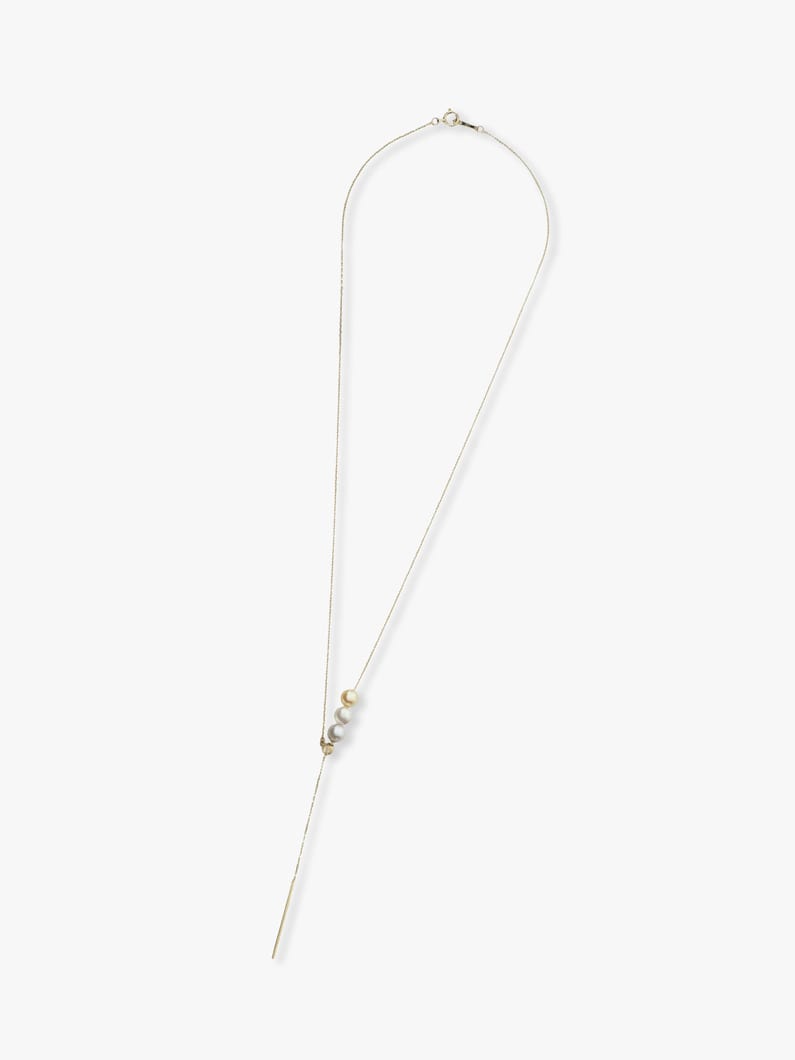 キャンディーカラー アコヤパール ラリアットネックレス 詳細画像 yellow gold 1