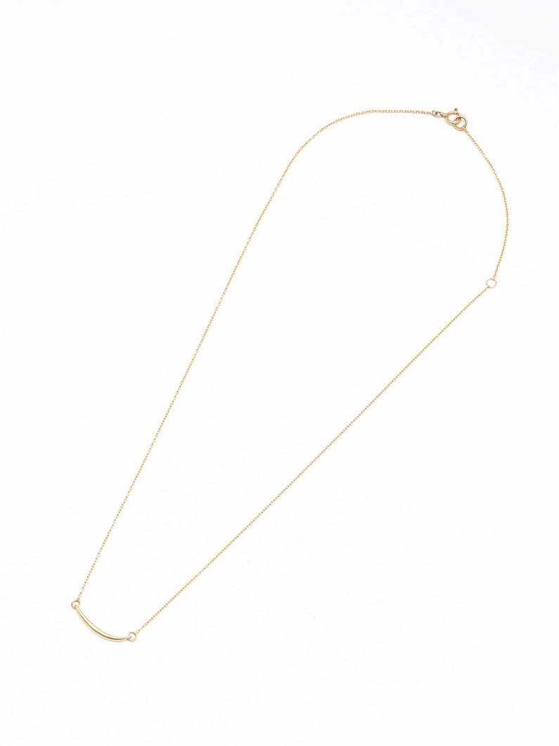 リーフ ダイヤモンド ライン ネックレス（ゴールド/スモール） 詳細画像 yellow gold 4