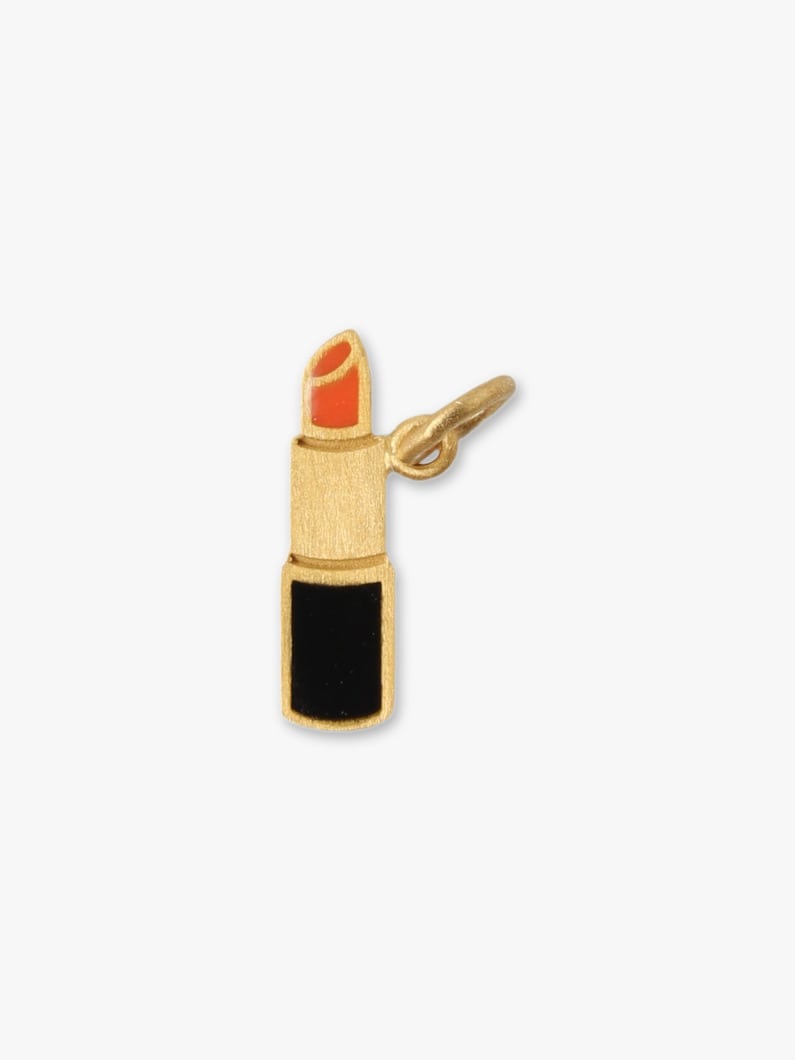 Enamel Lipstick Pendant Top (orange) 詳細画像 gold 1