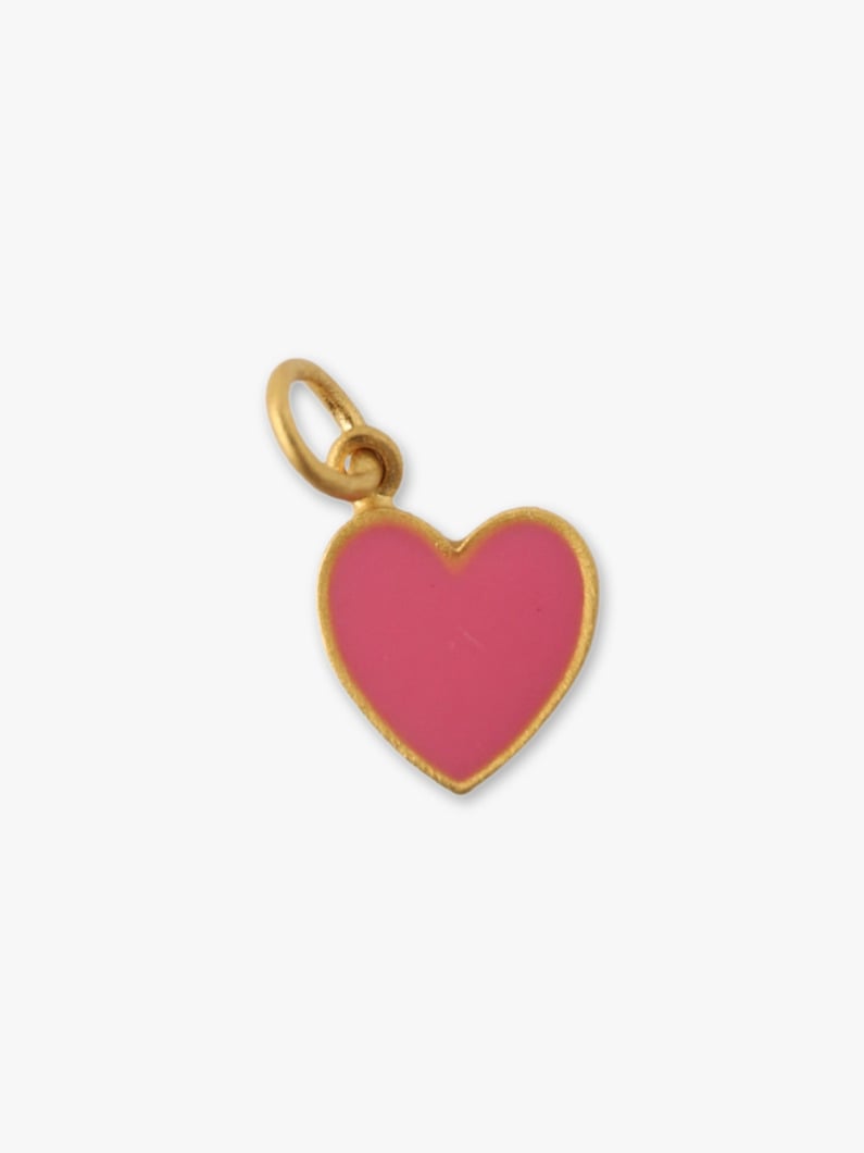 Enamel Heart Pendant Top (pink) 詳細画像 gold