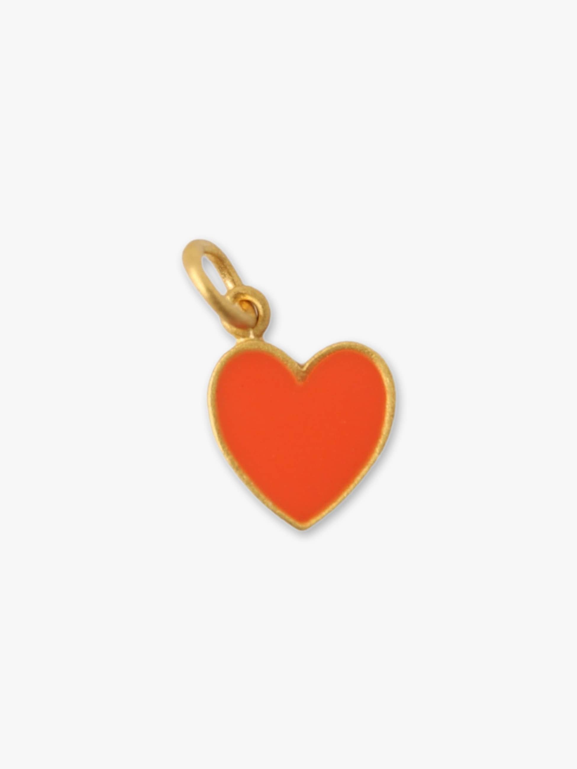 Enamel Heart Pendant Top (orange) 詳細画像 gold 1