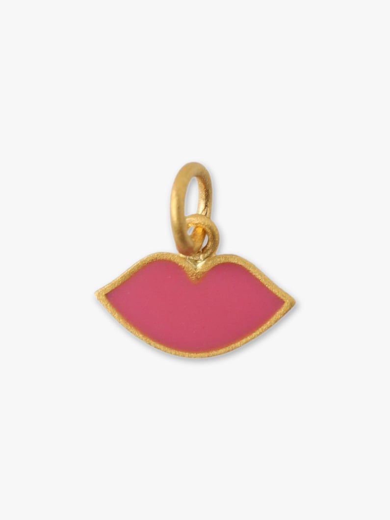 Enamel Kiss Pendant Top (pink) 詳細画像 gold 1