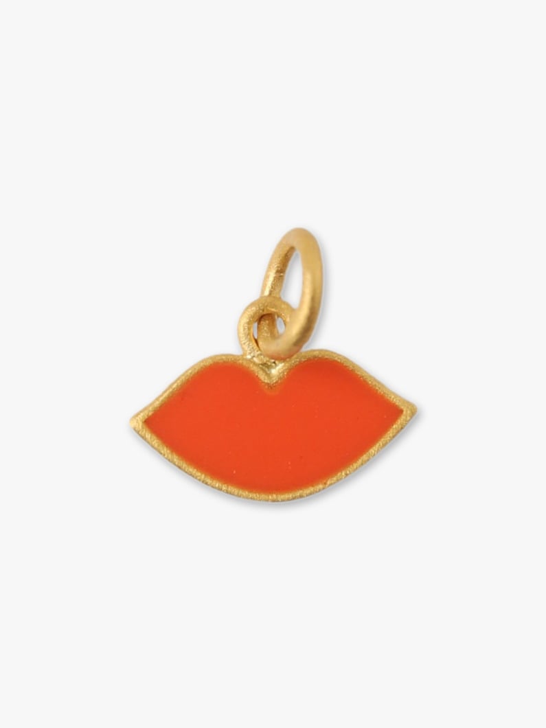 Enamel Kiss Pendant Top (orange) 詳細画像 gold 1
