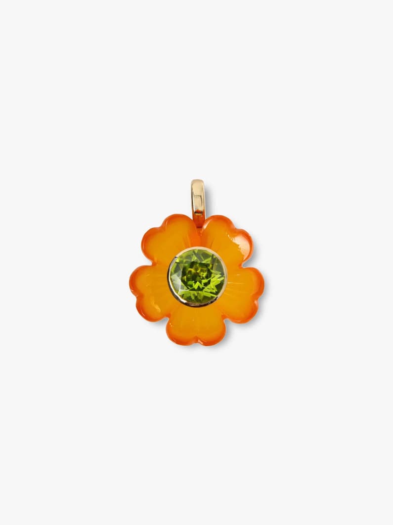 シグネチャー フラワー ペンダント トップ（カーネリアン/ペリドット） 詳細画像 yellow gold 2