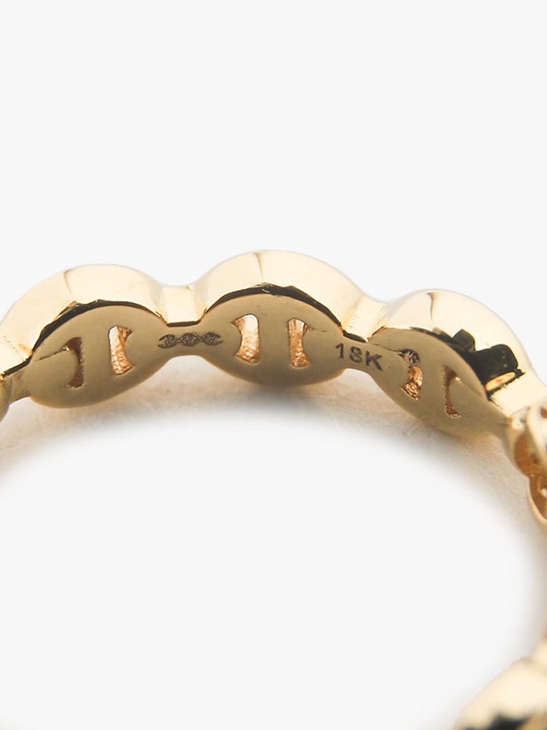 Micro-Link With Three White Diamond Ring 詳細画像 yellow gold 4