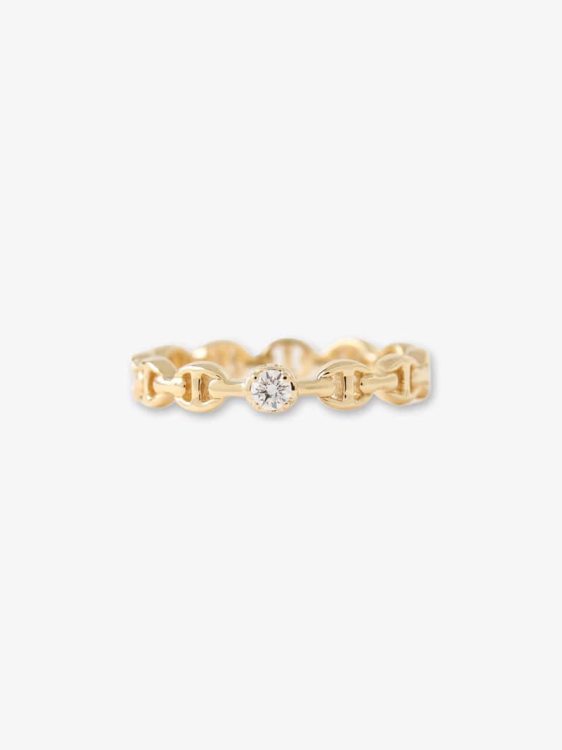 Micro-Link With 2.5mm White Diamond Ring 詳細画像 yellow gold 1