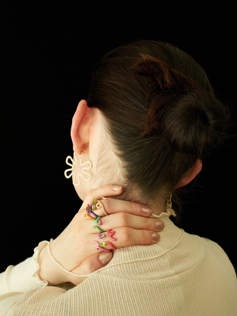 Baby Vine Tendril Ring (yellow enamel＆topaz) 詳細画像 yellow 5