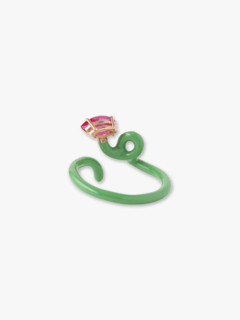 Baby Vine Tendril Ring (green enamel＆corundum) 詳細画像 green 2