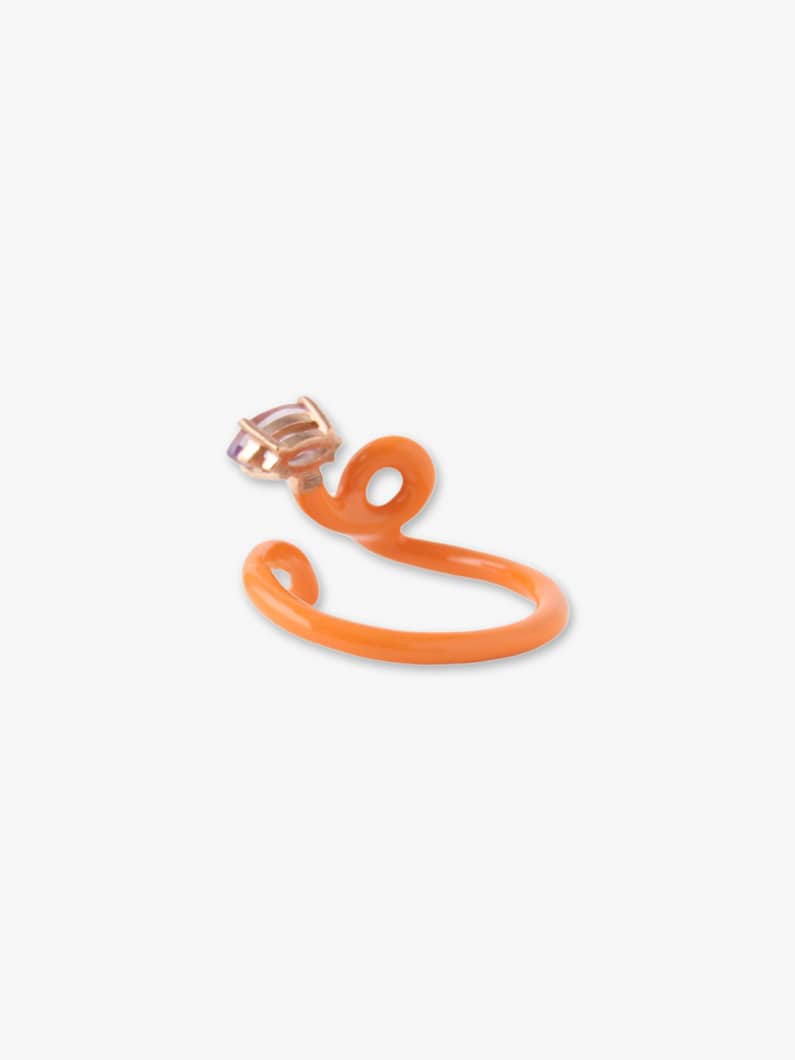 Baby Vine Tendril Ring (orange enamel＆amethyst) 詳細画像 orange 2
