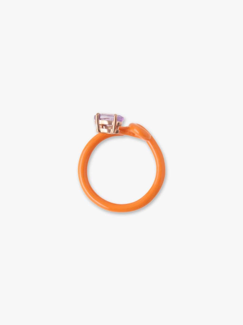 Baby Vine Tendril Ring (orange enamel＆amethyst) 詳細画像 orange 3