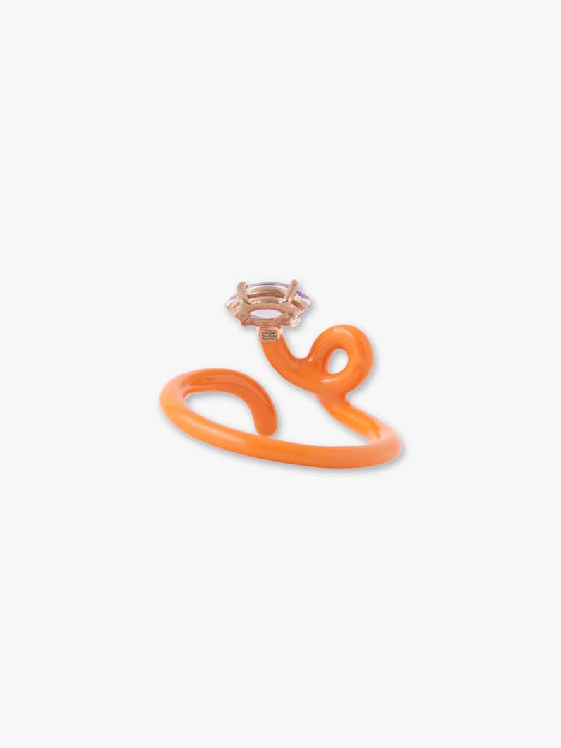 Baby Vine Tendril Ring (orange enamel＆amethyst) 詳細画像 orange 4