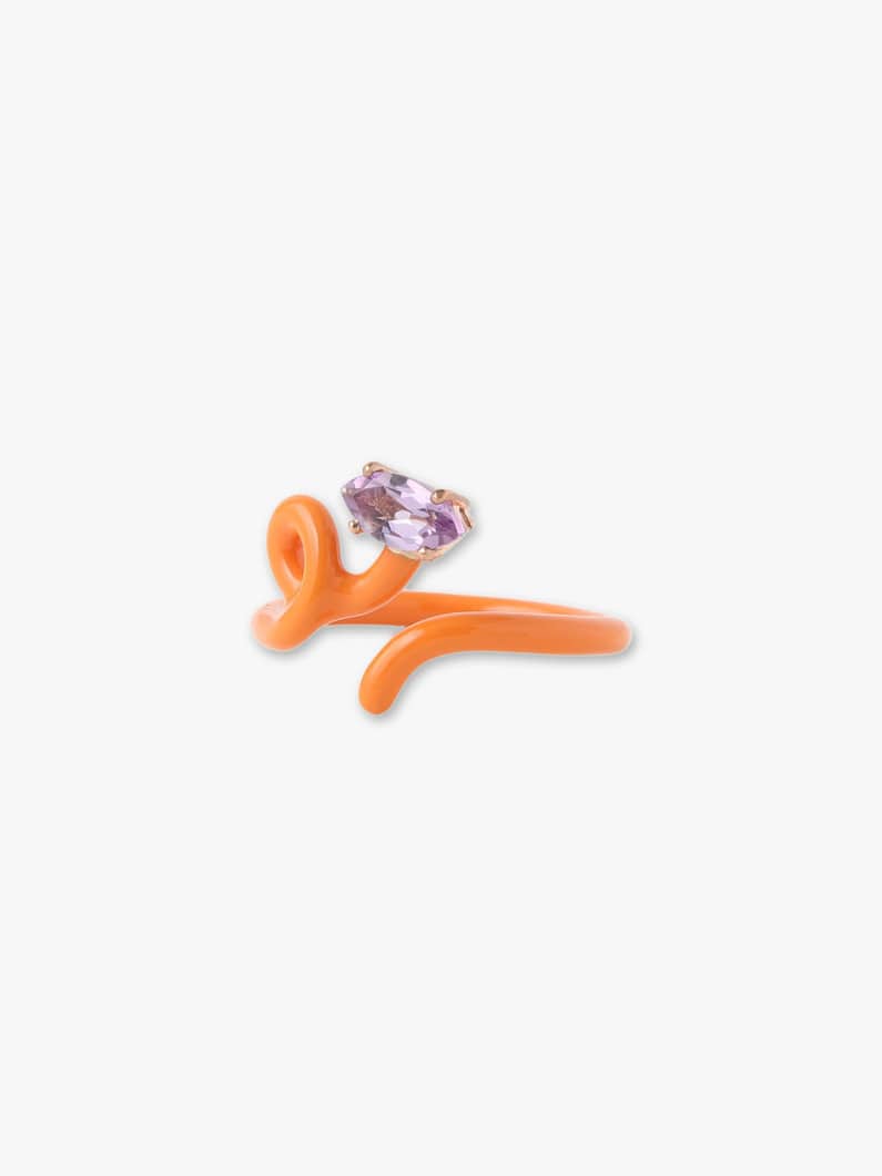 Baby Vine Tendril Ring (orange enamel＆amethyst) 詳細画像 orange 1