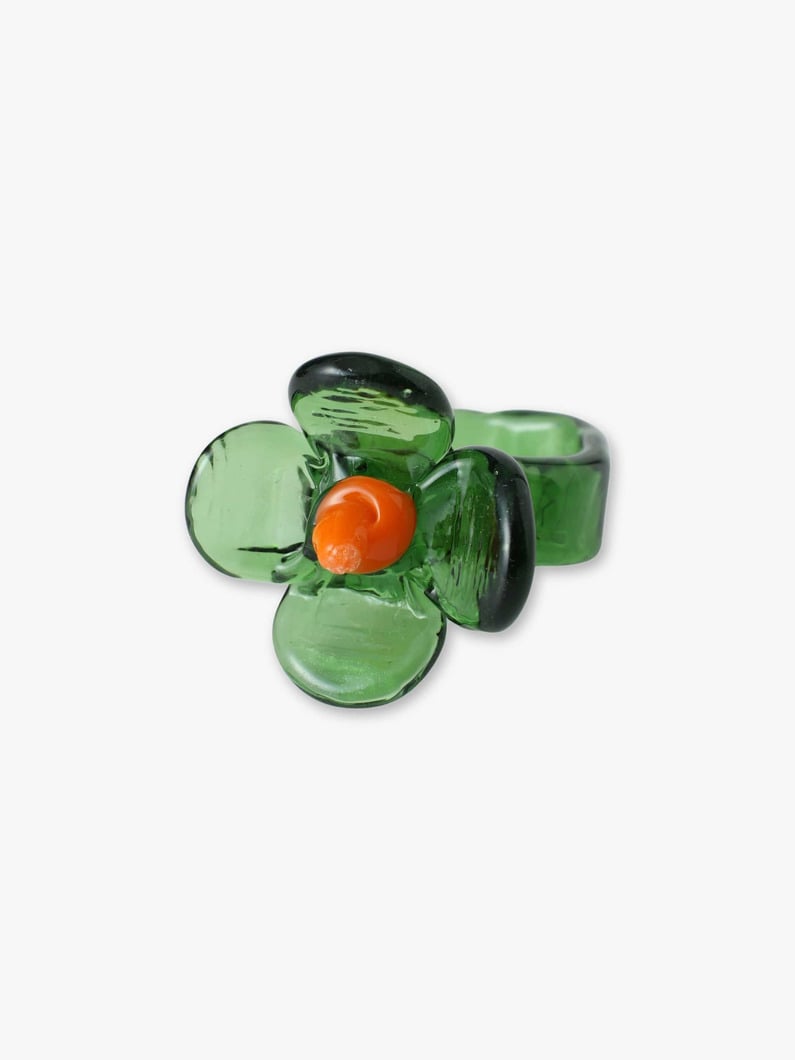 Flower Glass Ring (green) 詳細画像 green 1
