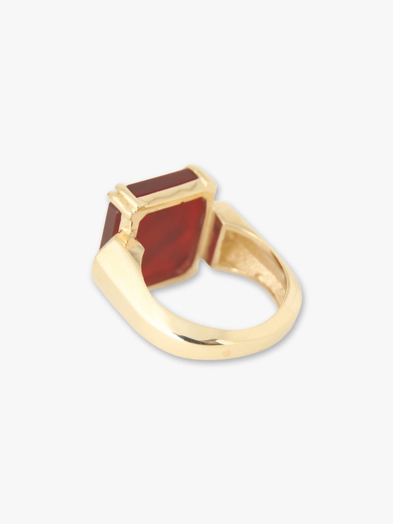 Large Red Agate Ring 詳細画像 yellow gold 2