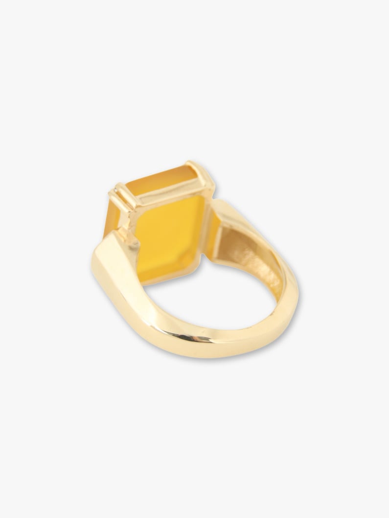 Large Yellow Agate Ring 詳細画像 yellow gold 2
