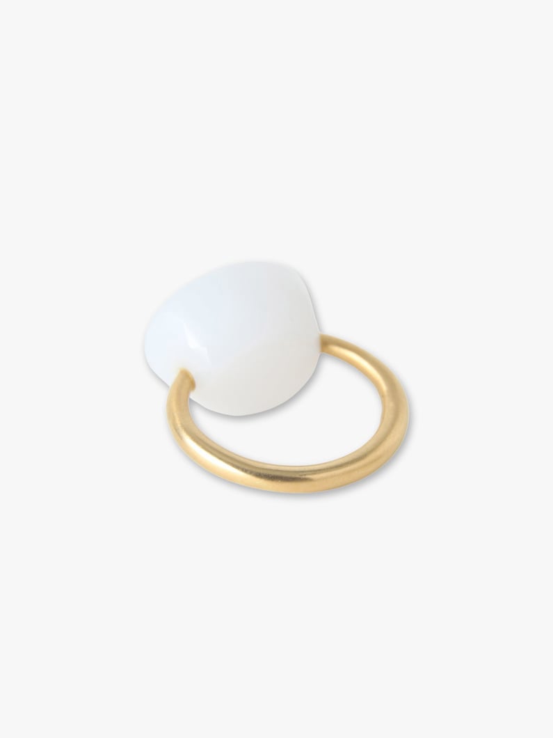 Cabochon Ring (white chalcedony) 詳細画像 gold 2