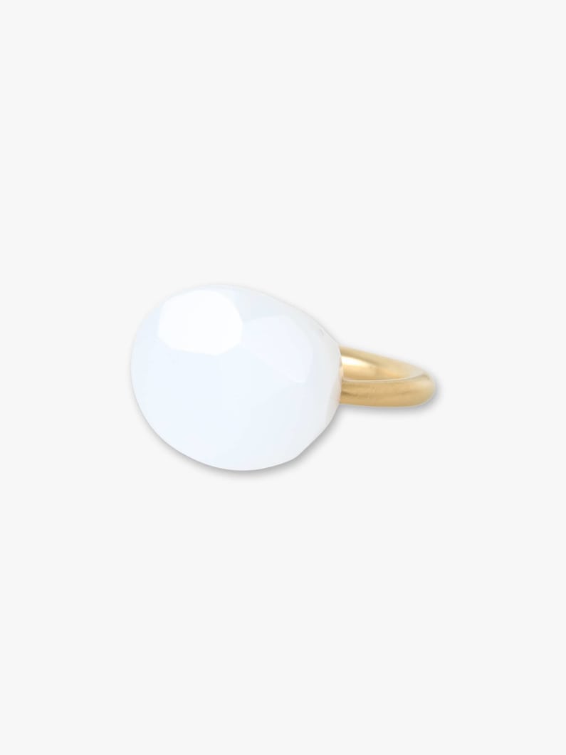 Cabochon Ring (white chalcedony) 詳細画像 gold 2