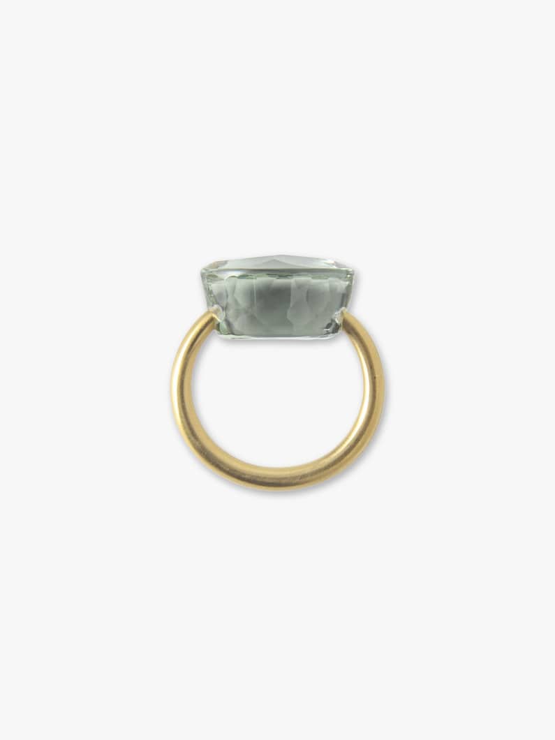 Cabochon Ring (green quartz/19.7ct) | リング 詳細画像 gold 3