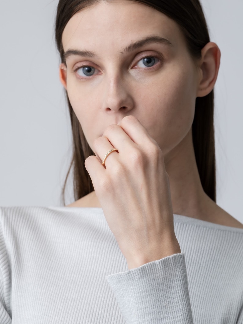 ホワイトダイヤモンド ハーフエタニティ リング 詳細画像 gold 2