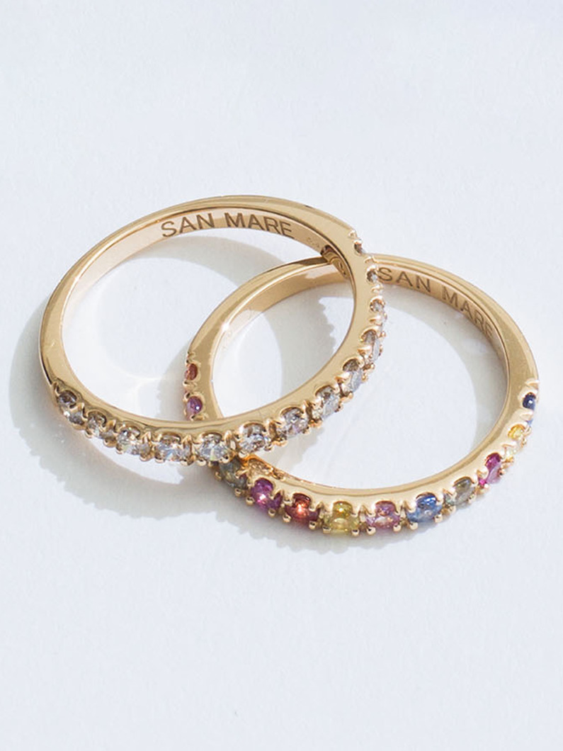 Multi Sapphire Half Eternity Ring 詳細画像 gold 4